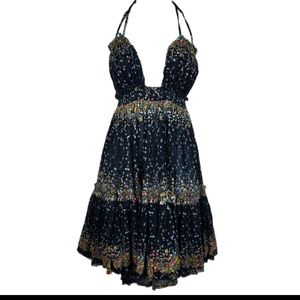 Free People 100 degree mini dress in black floral